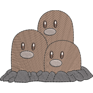 Dugtrio 1 Pokemon Free Coloring Page for Kids