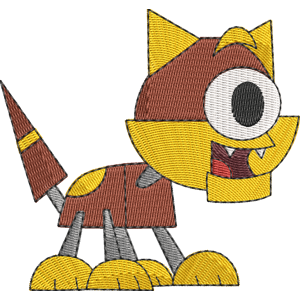 Mixie Cat Mixels Free Machine Embroidery Design