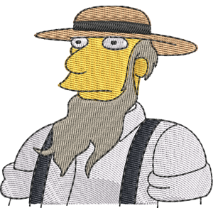 Amish man Simpsons Free Machine Embroidery Design