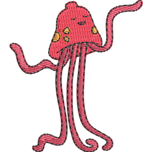 Red Jellyfish Adventure Time Free Coloring Page for Kids