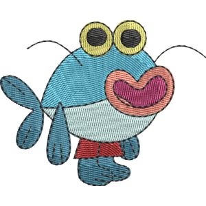 Child Catfish Zig & Sharko Free Machine Embroidery Design