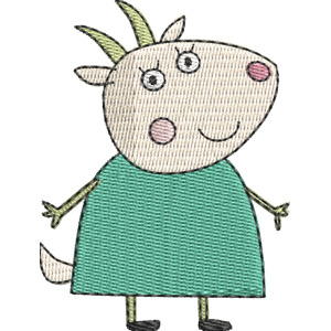 Aunty Goat Peppa Pig Free Machine Embroidery Design