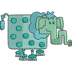 Elephants Wow! Wow! Wubbzy! Free Machine Embroidery Design