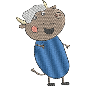 Great Grandpa Bull Peppa Pig Free Coloring Page for Kids
