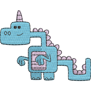 Small Aquamarine Dinosaur Wow! Wow! Wubbzy! Free Machine Embroidery Design