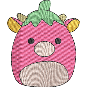 Cleary the Strawberry Cow Squishmallows Free Machine Embroidery Design