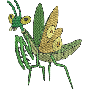 Green Mantis Amphibia Free Machine Embroidery Design