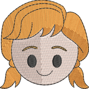 Young Anna Disney Emoji Blitz Free Machine Embroidery Design