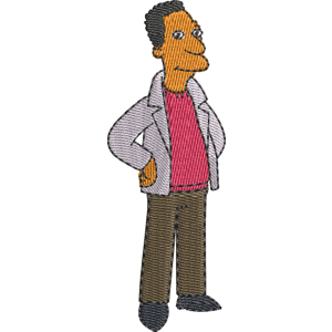 Carl Carlson Simpsons Free Machine Embroidery Design