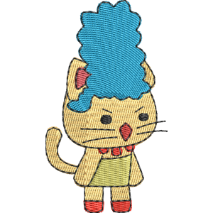 Blue Girl StrikeForce Kitty Free Machine Embroidery Design