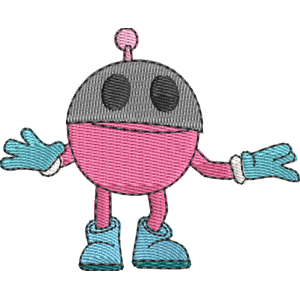 Pac-Bot Pac Man Free Machine Embroidery Design