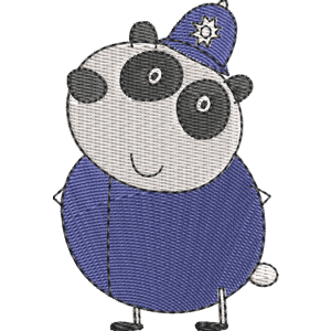 Police Officer Panda Peppa Pig Free Machine Embroidery Design