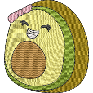 Aubrey the Avocado Squishmallows Free Machine Embroidery Design