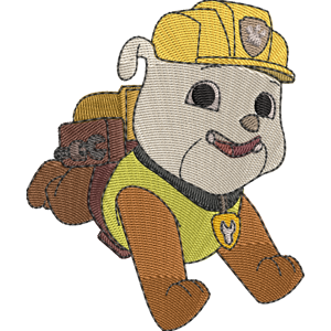 rubble PAW Patrol Free Coloring Page for Kids